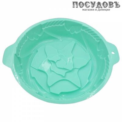 Alpenkok Орхидея AK-6031S круглая форма для выпечки кекса, силикон, 300×250×60 мм, цвет мятный