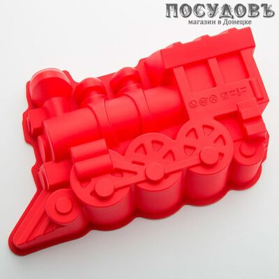 Webber Паровоз BE-4260S форма для выпечки, силикон, 330×190×80 мм, цвет красный