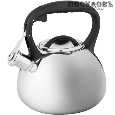 Alpenkok AK-516 чайник со свистком, 3 л, сталь нержавеющая, цвет: зеркальный