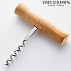 Webber ВЕ-4131, штопор, 90×93×20 мм, сталь нержавеющая, деревянная ручка 1 шт.