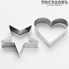 Webber BE-4332/2 формы для печенья, Ø70×15; 60×65×15 мм, сталь нержавеющая, на блистере 2 пр.