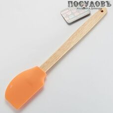 Alpenkok AK-5163S розовый, лопатка силиконовая, 295×55 мм, деревянная ручка 1 шт