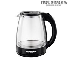 Optima EK-1832G Черный электрочайник, 2200 Вт, 1800 мл, стекло термостойкое, внутренняя подсветка