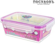Violet 4627106338491 контейнер с герметичной крышкой, полипропилен, 140×200×70 мм, 1100 мл
