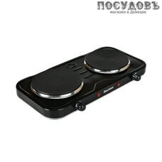 Blackton Bt HP218B плита электрическая, 2-конфорочная, 2000 Вт, эмалированное покрытие, цвет черный