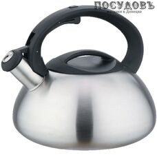 Webber BE-0587/1 чайник со свистком, 3 л, сталь нержавеющая, цвет: сатин, 1 шт.
