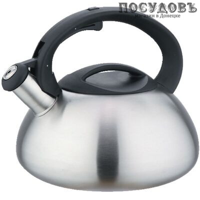 Webber BE-0587/1 чайник со свистком, 3 л, сталь нержавеющая, цвет: сатин, 1 шт.