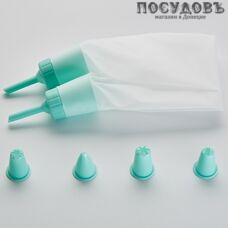 Webber BE-0324/2 пластиковый шприц кондитерский с 6 насадками полипропилен, на блистере 8 пр.
