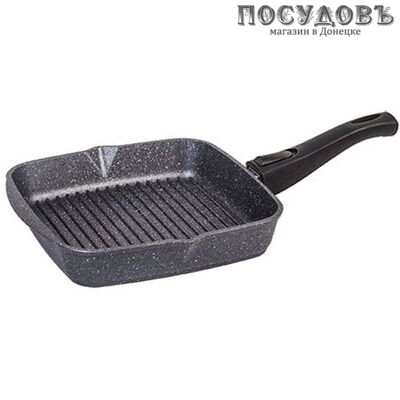 Мечта Гранит 064701 сковорода-гриль Ø240 мм, алюминий литой, гранитное покрытие Greblon, съемная ручка