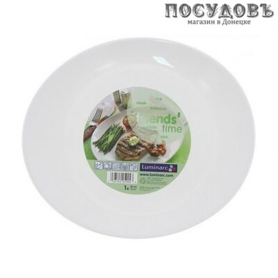 Luminarc Friends Time J4651 блюдо овальное, стекло упрочненное, цвет белый, Ø300 мм, Франция 1 шт.