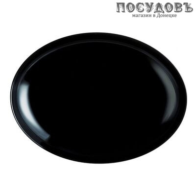 Luminarc Friends Time N2177 блюдо овальное, стекло упрочненное, цвет черный, Ø300 мм, Франция 1 шт.