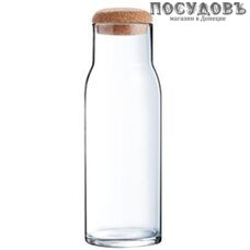 Luminarc Funambule N3941, бутылка с крышкой 1000 мл, стекло упрочненное, Франция, в упаковке 2 пр.