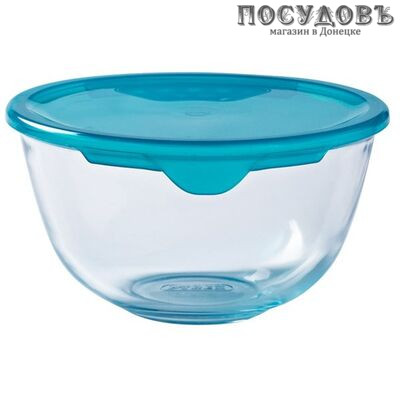 Pyrex Prep & Store 180P000 миска с пластиковой крышкой, стекло жаропрочное, 2000 мл, 2 пр.