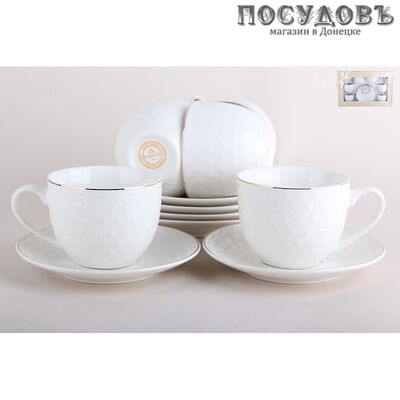 Коралл Снежная королева TC69G-12G набор чайный, фарфор, в упаковке 12 пр.