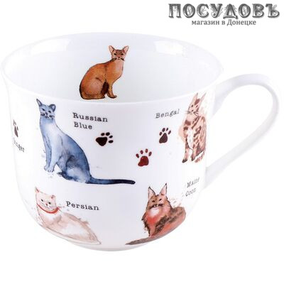 Коралл Cats SX-CS11 чайная пара с блюдцем, 500 мл, фарфор, в упаковке 2 пр.