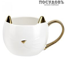 Коралл Белая кошка 1050021 кружка подарочная, 420 мл, фарфор, в подарочной упаковке 1 шт.