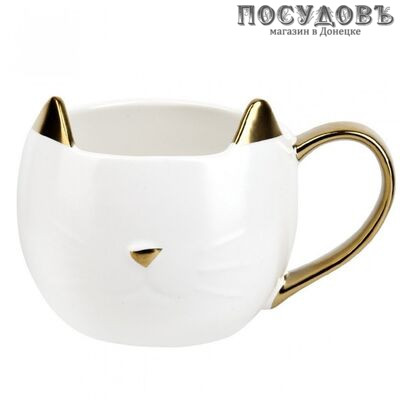 Коралл Белая кошка 1050021 кружка подарочная, 420 мл, фарфор, в подарочной упаковке 1 шт.