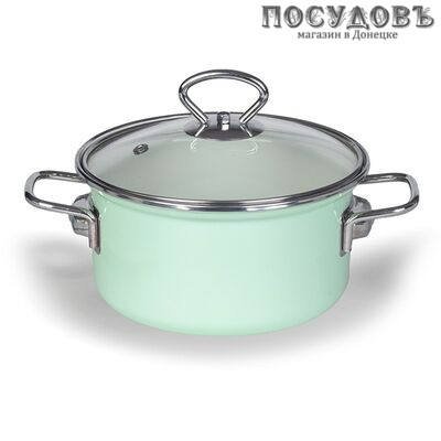КМК 72315-543/4.01-У4 кастрюля с крышкой 2,5 л, сталь эмалированная, цвет морская волна
