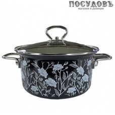 КМК 72315-553/4.01-У4 кастрюля с крышкой 3,7 л, сталь эмалированная, цвет черный