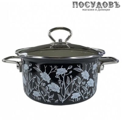 КМК 72315-553/4.01-У4 кастрюля с крышкой 3,7 л, сталь эмалированная, цвет черный