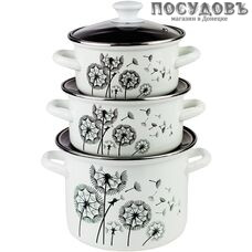 КМК Адажио-5-1 Люкс набор посуды, сталь эмалированная, белый, 6 пр.