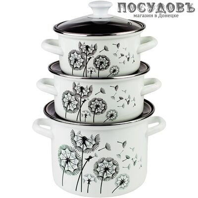 КМК Адажио-5-1 Люкс набор посуды, сталь эмалированная, белый, 6 пр.