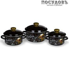 КМК Арабика-1 набор посуды, сталь эмалированная, коричневый, 6 пр.