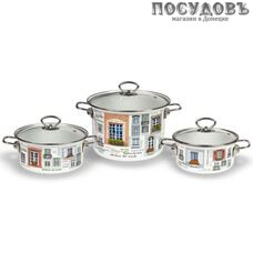 КМК Окна мира-5-1-Элит набор посуды, сталь эмалированная, белый, 6 пр.