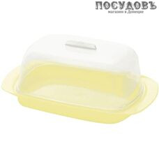 Plast Team NP1450ВН-42 масленка с крышкой, цвет желтый, 170×115×70 мм, полистирол