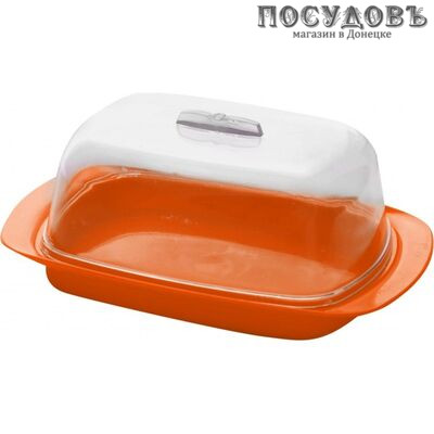 Plast Team NP1450КРЦ-42 масленка с крышкой, цвет оранжевый, 170×115×70 мм, полистирол