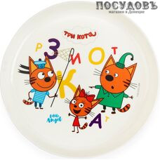 Little Angel Три кота Обучайка LA1223 тарелка детская, Ø187×25 мм, 450 мл, полипропилен, Россия