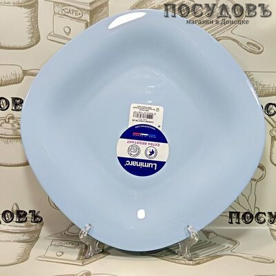 Luminarc Carine Light Blue P4126 тарелка обеденная, стекло упрочненное, 270×270 мм, Франция 1 шт.
