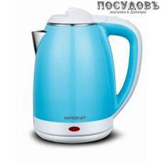 Magnit RMK-3206 электрочайник, 2200 Вт, 2000 мл, двойной нержавейка/пластик, голубой