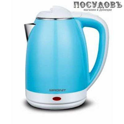 Magnit RMK-3206 электрочайник, 2200 Вт, 2000 мл, двойной нержавейка/пластик, голубой