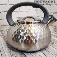Maestro MR-1309-GREY чайник со свистком, 3,0 л, сталь нержавеющая