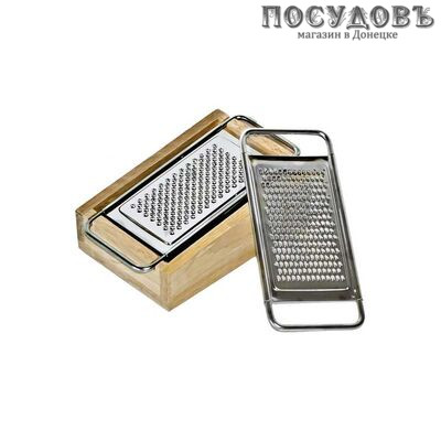 KING Hoff KH-4089 нержавеющие терки с контейнером (2 терки, бамбуковый контейнер) 3 предмета