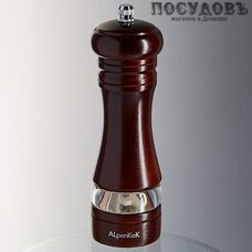 Alpenkok AK-7114K мельница для специй, Ø50×160 мм, материал дерево с акриловой вставкой, керамические жернова, в упаковке 1 шт