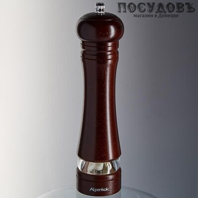 Alpenkok AK-7115K ручная мельница для специй, Ø50×20 мм, материал дерево с акриловой вставкой, керамические жернова, в упаковке 1 шт