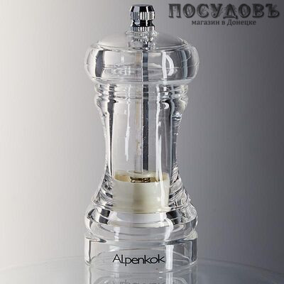 Alpenkok AK-7135K ручная мельница для специй, Ø50×115 мм, материал прозрачный акрил, керамические жернова, в упаковке 1 шт