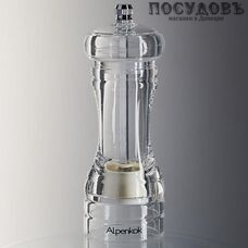 Alpenkok AK-7136K мельница для специй, Ø50×145 мм, материал прозрачный акрил, керамические жернова, в упаковке 1 шт