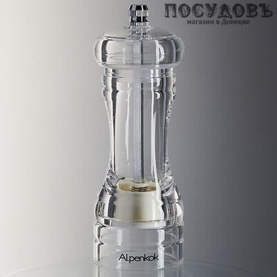Alpenkok AK-7136K мельница для специй, Ø50×145 мм, материал прозрачный акрил, керамические жернова, в упаковке 1 шт