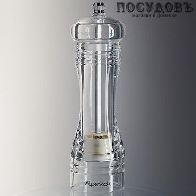 Alpenkok AK-7137K мельница для специй, Ø50×165 мм, материал прозрачный акрил, керамические жернова, в упаковке 1 шт