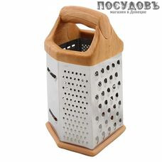 Webber ВЕ-052 терка 6-ти гранная, (сталь нержавеющая), ручка пластик под дерево, в комплекте силиконовая подкладка, Россия, 1 шт