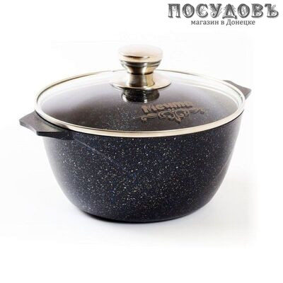 Мечта Гранит Star Induction Pro 44803И кастрюля с крышкой 4,0 л, алюминий литой, мраморное покрытие
