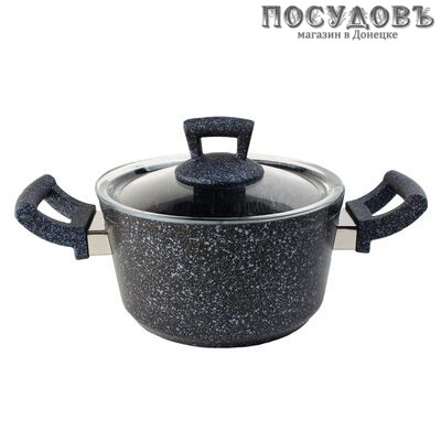 Hascevher 005-016 кастрюля с крышкой 4,9 л, Ø280 мм, алюминий литой, мраморное покрытие