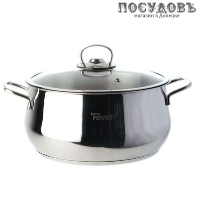Hascevher 001-234 кастрюля с крышкой 4,5 л, Ø220 мм, сталь нержавеющая, многослойное дно