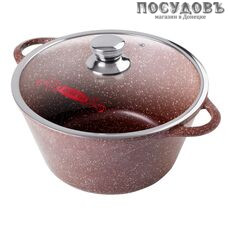 Горница Шоколад к2432аш кастрюля с крышкой 3,0 л, Ø240 мм, алюминий литой, гранитное покрытие Pfluon 3 слоя