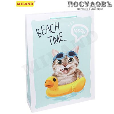 Dream cards Кот на отдыхе ППД-0131 пакет подарочный XL-324×445×102 мм, бумага, матовая ламинация
