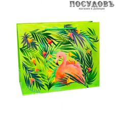 Пакет подарочный с глянц. лам. (горизонтальный) 33х45,7х10,2см(XL) Красивый фламинго, 157 г ПКП-1848