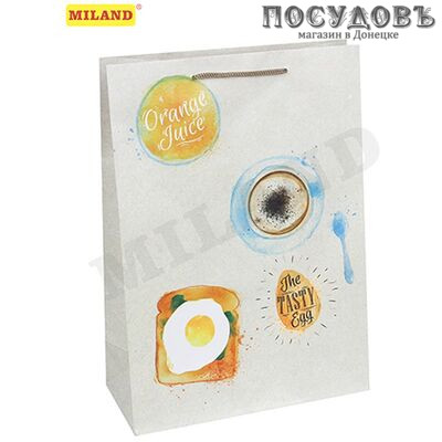 Optima Вкусный завтрак ППД-0098 пакет подарочный ML-220×310×100 мм, бумага, матовая ламинация